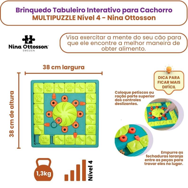 Brinquedo Tabuleiro Interativo para Cachorro MULTIPUZZLE Nível 4
